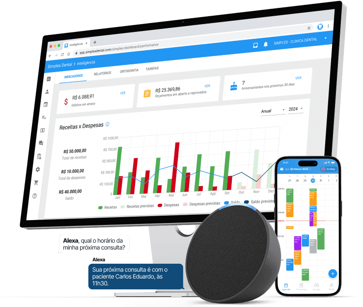 Computador com o sistema Simples Dental
